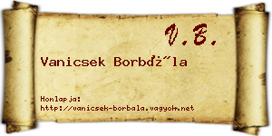 Vanicsek Borbála névjegykártya